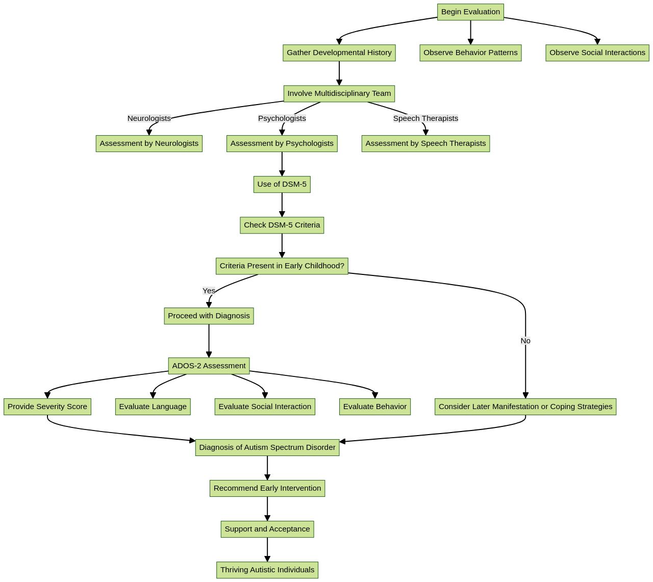 Flowchart: Diagnosis Process for Autism Spectrum Disorder