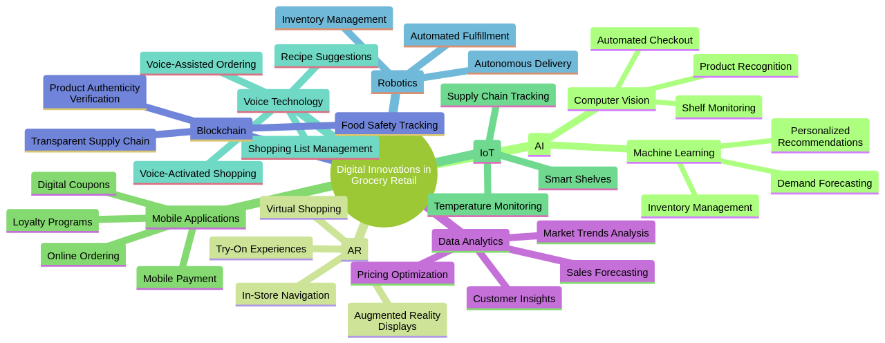 Mind Map of Digital Innovations in Grocery Retail