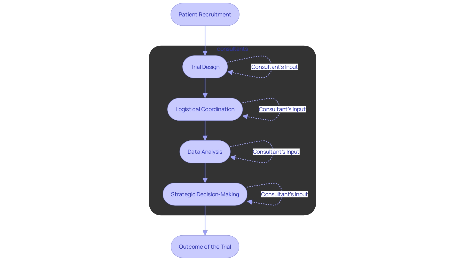 Flowchart: Clinical Trial Process with Consultants