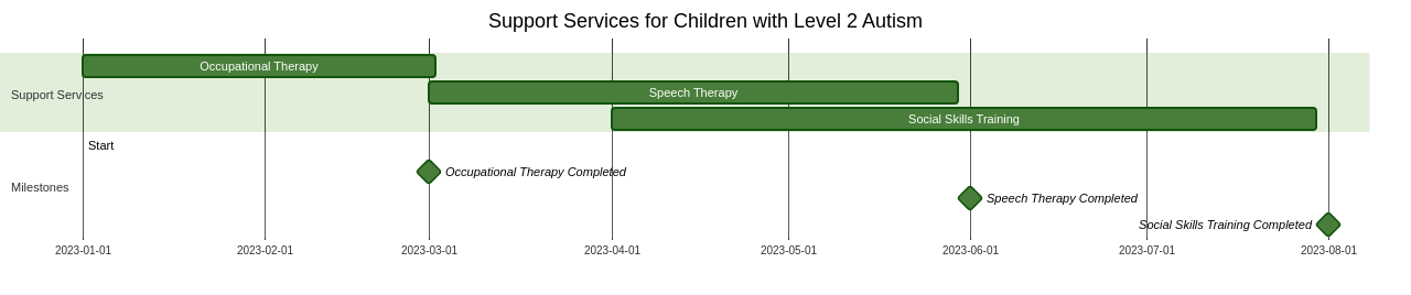 Gantt Chart: Navigating Support Services for Level 2 Autism