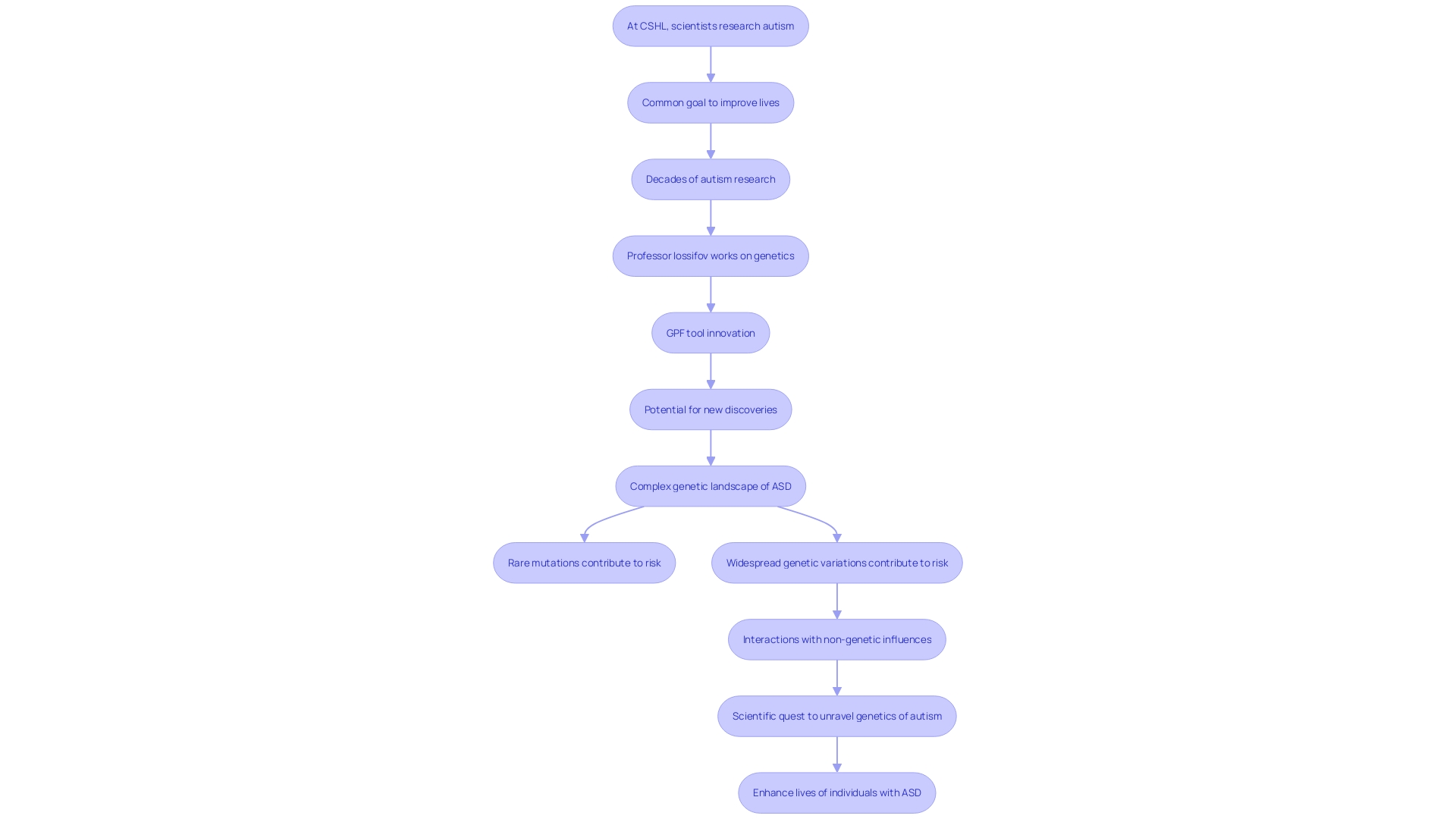 Flowchart of Genetic Factors in Autism Spectrum Disorder (ASD)