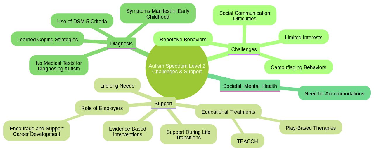 Mind Map: Understanding the Challenges and Support for Autism Spectrum Level 2