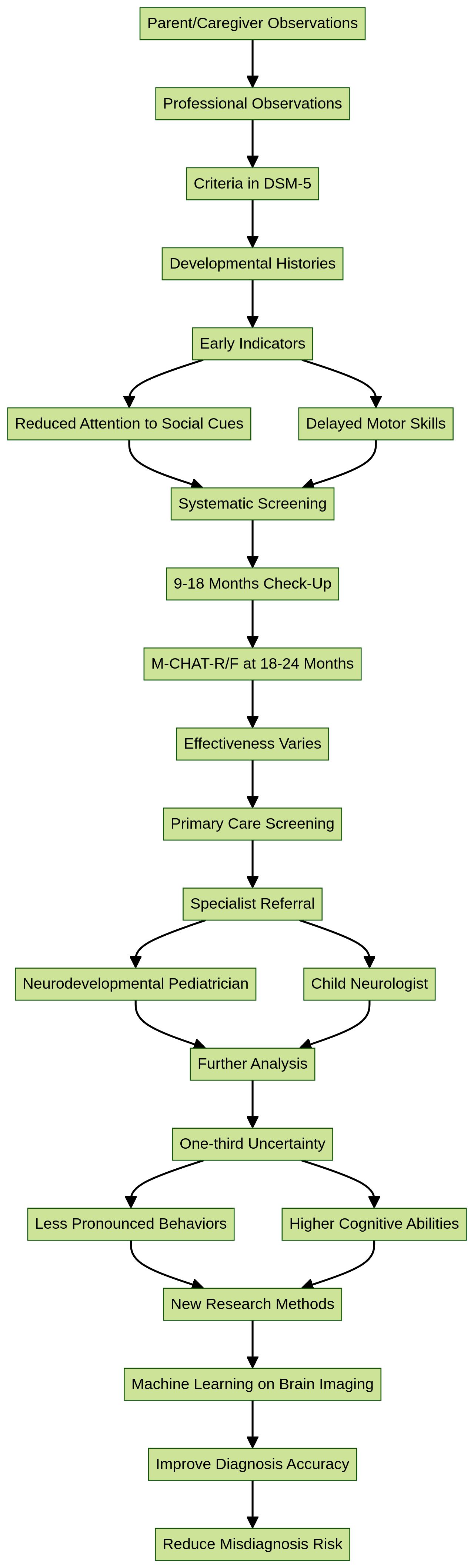 Flowchart: The Diagnosis Process of Autism Spectrum Disorder (ASD)