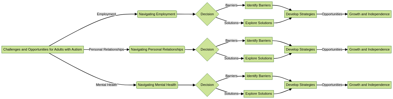 Flowchart of Adult Autism Challenges and Opportunities