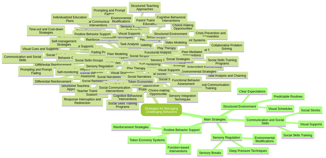 Mind Map: Strategies for Managing Challenging Behaviors