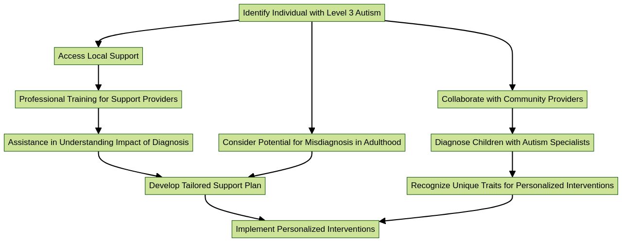 Flowchart: Process of Providing Personalized Support for Individuals with Level 3 Autism