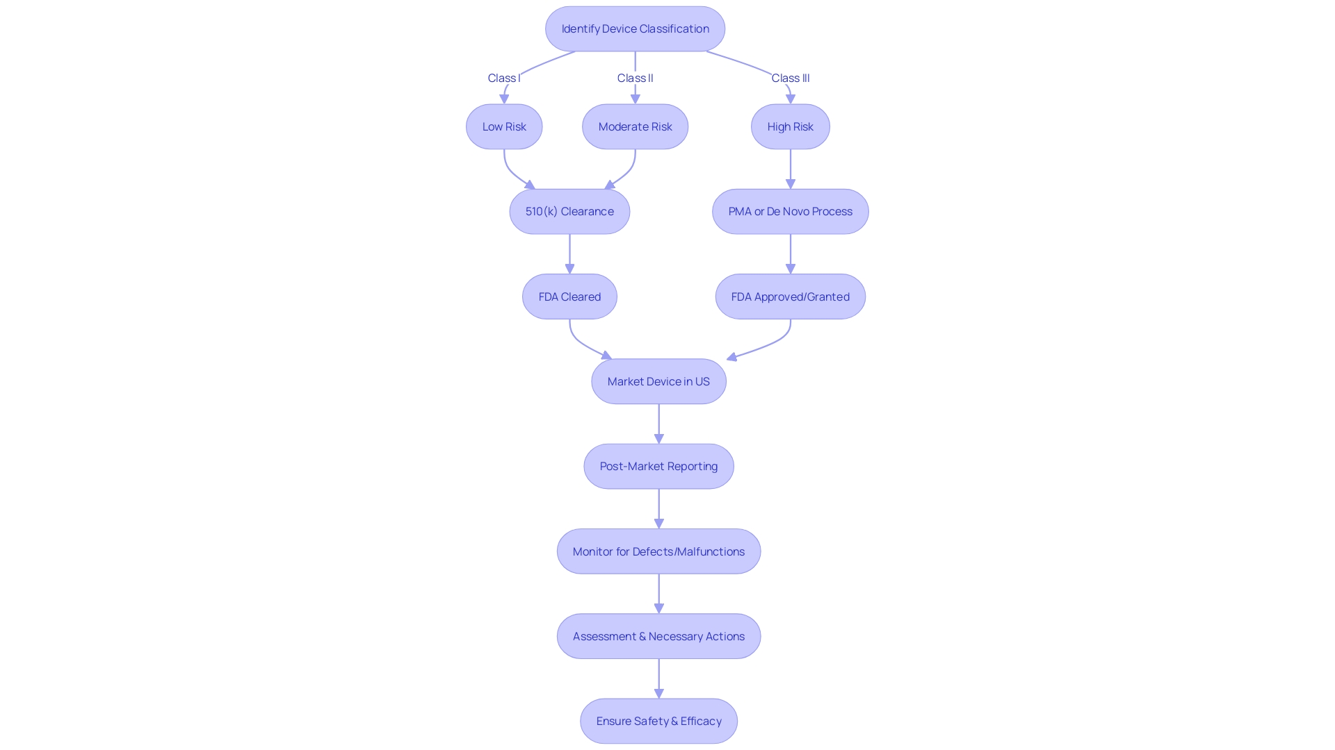 Flowchart: Medical Device Regulatory Process